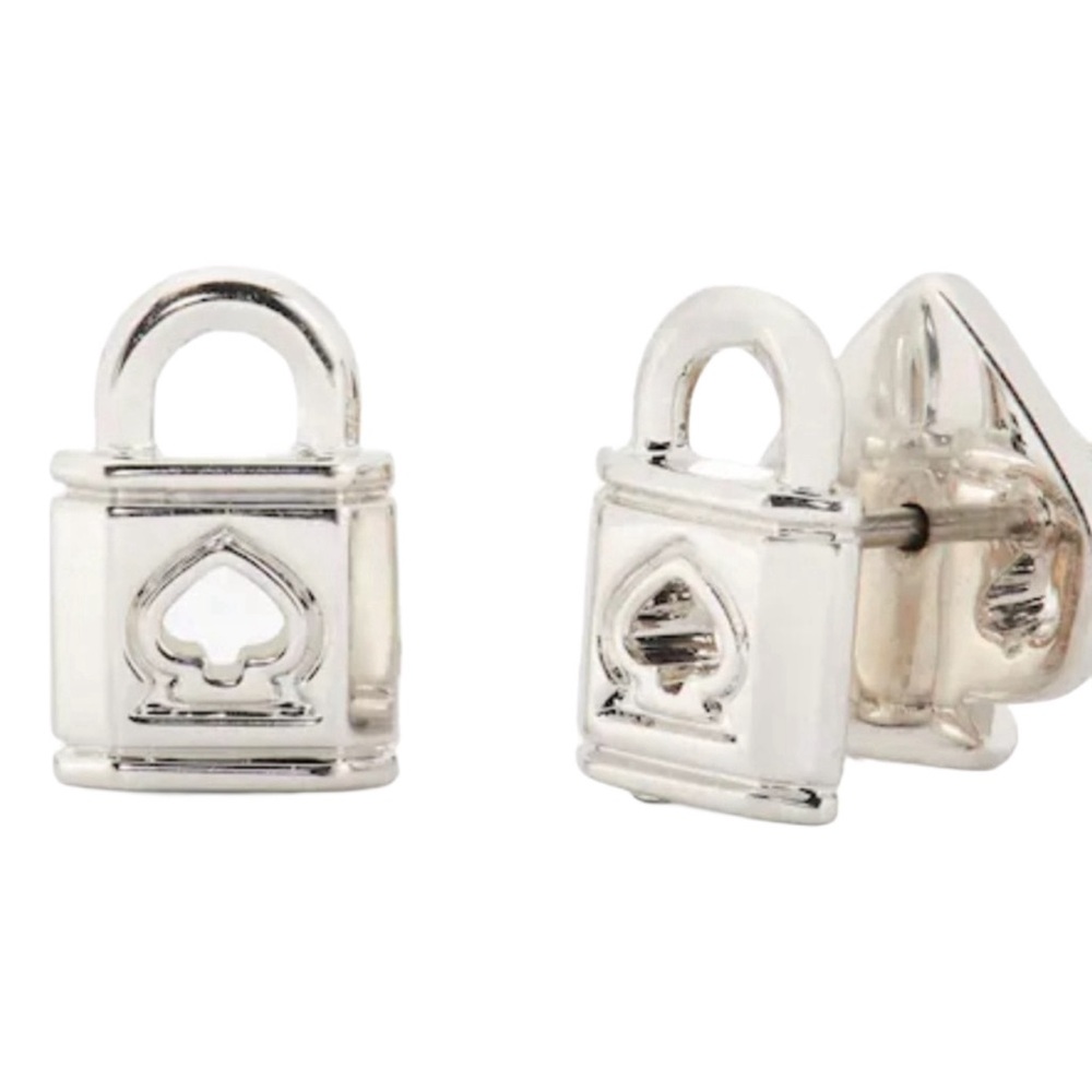 KATE SPADE Earrings NWT / Silver-tone Lock Stud Earrings